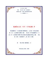 Nghiên cứu hành trình lựa chọn ngành học của sinh viên trường hợp nghiên cứu đối với sinh viên ngành marketing, trường đại học kinh tế, đại học huế 