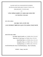 Ẩm thực mùa nước nổi gắn với phát triển du lịch vùng đồng tháp mười     