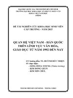 Quan hệ việt nam   hàn quốc trên lĩnh vực văn hóa, giáo dục từ năm 1992 đến nay     