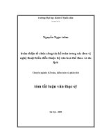 Hoàn thiện tổ chức công tác kế toán trong các đơn vị nghệ thuật biểu diễn thuộc bộ văn hoá thể thao và du lịch (tt) 
