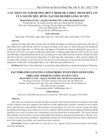 Các nhân tố ảnh hưởng đến ý định mua thực phẩm hữu cơ của người tiêu dùng tại thành phố Long Xuyên