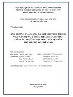 Ảnh hưởng của mạng xã hội youtube trong việc xây dựng ý thức thẩm mỹ cho sinh viên các trường đại học trên địa bàn thành phố hồ chí minh     
