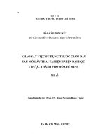 Khảo sát việc sử dụng thuốc giảm đau sau mổ lấy thai tại bệnh viện đại học y dược thành phố hồ chí minh 
