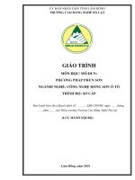 Giáo trình môn học: Phương pháp phun sơn (Ngành/ nghề: Công nghệ đồng sơn ô tô) - Trường CĐN Đà Lạt