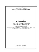 Giáo trình môn học: Tổng quan du lịch - Trường CĐN Đà Lạt