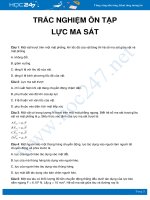 Trắc nghiệm ôn tập về Lực ma sát môn Vật Lý 10 năm 2020 có đáp án