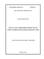 Luận văn thạc sĩ quản lý quá trình hình thành tài sản công tại bệnh viện đa khoa tỉnh bắc ninh 