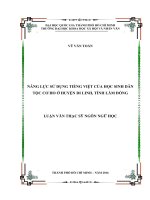 Năng lực sử dụng tiếng việt của học sinh dân tộc cơ ho ở huyện di linh tỉnh lâm đồng     