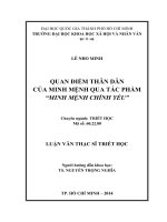 Quan điểm thân dân của minh mệnh qua tác phẩm  minh mệnh chính yếu      