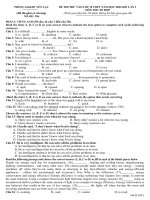 Đề thi thử vào lớp 10 môn tổ hợp năm 2020 có đáp án - Phòng GD&ĐT Yên Lạc (Lần 3)