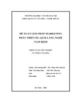 Tóm tắt Khóa luận tốt nghiệp: Đề xuất giải pháp marketing phát triển du lịch làng nghề Nam Định