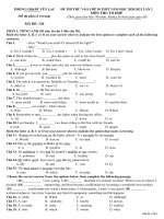 Đề thi thử vào lớp 10 môn tổ hợp năm 2020 có đáp án - Phòng GD&ĐT Yên Lạc (Lần 2)