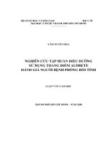 Nghiên cứu tập huấn điều dưỡng sử dụng thang điểm aldrete đánh giá người bệnh phòng hồi tỉnh 