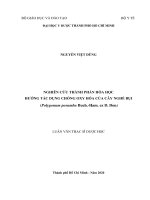 Nghiên cứu thành phần hóa học hướng tác dụng chống oxy hóa của cây nghể bụi (polygonum posumbu buch  ham  ex d  don) 