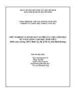 Thử nghiệm và đánh giá vai trò của việc giáo dục kỹ năng sống cho học sinh trung học cơ sở (điển cứu trường thcs bình an, thị xã dĩ an, tỉnh bình dương)    công trình dự thi giải thưởng sinh viên nghi 