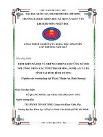 Định kiến xã hội và những chiến lược ứng xử đối với công nhân các tỉnh thanh hóa, nghệ an và hà tĩnh tại tỉnh bình dương (nghiên cứu trường hợp tại thị xã thuận an, bình dương)     