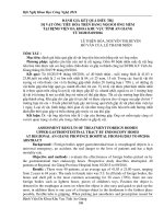 Đánh giá kết quả điều trị dị vật ống tiêu hóa trên bằng nội soi ống mềm tại Bệnh viện Đa khoa khu vực tỉnh An Giang từ 01/2015-09/2016