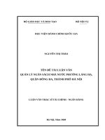 Luận văn thạc sĩ quản lý ngân sách nhà nước phường láng hạ, quận đống đa, thành phố hà nội 