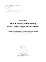 Rites of passage of ede society in the central hightlands of việt nam (case study  the ede communities at two villages   buôn dur and buôn kmal, krông ana district, daklak province, vietnam)    m a   
