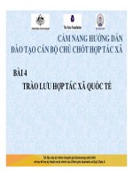 Bài giảng Hướng dẫn đào tạo cán bộ chủ chốt hợp tác xã – Bài 4: Trào lưu hợp tác xã quốc tế