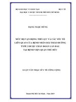 Mức độ vận động thể lực và các yếu tố liên quan của bệnh nhân đái tháo đường type 2 được chẩn đoán lần đầu tại bệnh viện quận thủ đức 