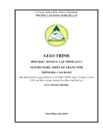 Giáo trình môn học: Lập trình java (Ngành/nghề: Thiết kế trang web) - Trường CĐN Đà Lạt
