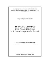 Tư tưởng giáo dục của phan bội châu và ý nghĩa lịch sử của nó     