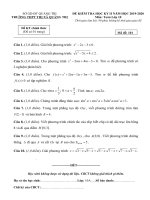 Đề thi học kì 2 môn Toán lớp 10 năm 2019-2020 có đáp án – Trường THPT Thị xã Quảng Trị