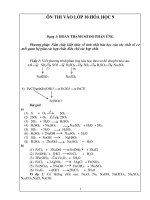 Đề cương ôn thi vào lớp 10 môn Hóa học