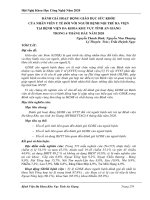 Đánh giá hoạt động giáo dục sức khỏe của nhân viên y tế đối với người bệnh nội trú ra viện tại Bệnh viện Đa khoa khu vực tỉnh An Giang trong 6 tháng đầu năm 2020