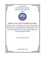 Thực trạng công tác đánh giá công tác kiểm soát rủi ro quy trình cho vay đối với DNNVV tại ngân hàng đầu tư và phát triển việt nam   chi nhánh quảng bình 