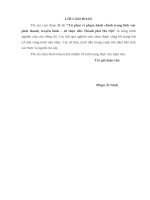 Luận văn thạc sĩ xử phạt vi phạm hành chính trong lĩnh vực phát thanh, truyền hình   từ thực tiễn thành phố hà nội 