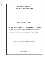Kiến thức, thực hành về an toàn thực phẩm và một số yếu tố liên quan của người chế biến tại bếp ăn các trường tiểu học quận cầu giấy, hà nội năm 