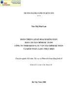Hoàn thiện lập kế hoạch kiểm toán báo cáo tài chính dự án do công ty TNHH dịch vụ tư vấn tài chính kế toán và kiểm toán AASC thực hiện (tt) 