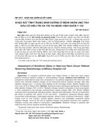 Khảo sát tình trạng dinh dưỡng ở bệnh nhân ung thư đầu cổ điều trị xạ trị tại Bệnh viện Quân y 103