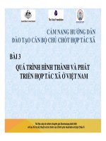 Bài giảng Hướng dẫn đào tạo cán bộ chủ chốt hợp tác xã – Bài 3: Quá trình hình thành và phát triển hợp tác xã ở Việt Nam