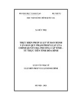 Thực hiện pháp luật về ban hành văn bản quy phạm pháp luật của chính quyền địa phương cấp tỉnh - Từ thực tiễn tỉnh Hòa Bình
