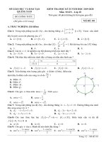 Đề thi học kì 2 môn Toán lớp 10 năm 2019-2020 có đáp án – Sở GD & ĐT Quảng Nam