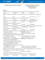 Bộ 5 đề thi thử THPT QG môn Hóa học năm 2021 có đáp án Trường THPT Tân Phước Khánh