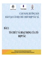Bài giảng Hướng dẫn đào tạo cán bộ chủ chốt hợp tác xã – Bài 2: Tổ chức và hoạt động của tổ hợp tác
