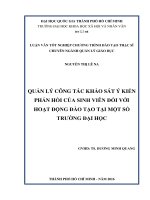Quản lý công tác khảo sát ý kiến phản hồi của sinh viên đối với hoạt động đào tạo tại một số trường đại học     
