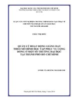 Quản lý hoạt động giảng dạy theo mô hình học tập phục vụ cộng đồng ở một số trường đại học tại thành phố hồ chí minh     