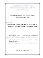 Định hướng và cung cấp những kiến thức, kỹ năng giúp thân chủ tự lập trong cuộc sống (điển cứu thân chủ trương đ  t  t, trung tâm giáo dục dạy nghề thiếu niên thành phố, 14 nguyễn văn bảo, phường 4, qu 
