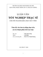 Tóm tắt văn bản tự động dựa trên các kỹ thuật phân tích ma trận 