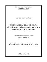 Tóm tắt Luận văn Thạc sĩ Kỹ thuật: Tính toán phát thải khí CO2 và đề xuất biện pháp sản xuất sạch hơn cho Nhà máy Sữa Đà Nẵng