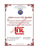 Khóa luận tốt nghiệp: Ảnh hưởng của chiến lược marketing quan hệ đến lòng trung thành của khách hàng doanh nghiệp tại công ty TNHH Trường Tiến