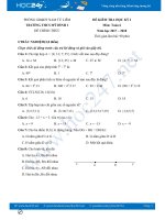 Đề thi HK1 môn Toán 6 năm 2017 - 2018 Trường THCS Mỹ Đình 1