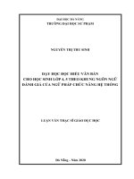 Dạy học đọc hiểu văn bản cho học sinh lớp 4, 5 theo khung ngôn ngữ đánh giá của ngữ pháp chức năng hệ thống  