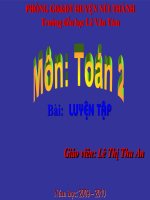 slide 1 giáo viên lê thị thu an năm học 2009 – 2010 bài luyön tëp phòng gdđt huyện núi thành trường tiểu học lê văn tám to¸n 1 týnh nhèm 16 2 6 2 20 2 12 2 luyön tëp 4 8 7 10 6 3 8 2 10 2