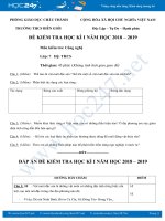 Đề thi học kì 1 môn Công Nghệ 7 trường THCS Biên Giới có đáp án